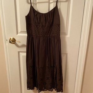Brown Strappy Cotton cottage core Sun Dress